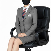 Blazer Formal de Negocios para Mujer, el Más Popular, Color Sólido, Manga Larga, Un Solo Botón, Chaqueta de Traje de Oficina con Cristales