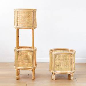 Pots de fleurs décoratifs taille personnalisée porte-pot en rotin pour grandes plantes porte-plante extérieur en bois - Product Image 5
