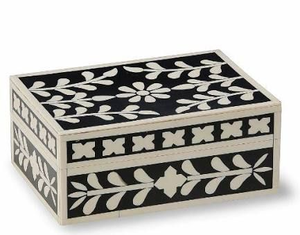 Handmade Bone Inlay Trinket Jewelry <b>Box</b> with <b>Floral</b> Pattern Wooden Organizer for Luxury Home Décor Accessories - Product Image 4