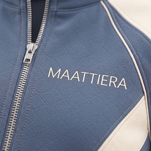 Conjunto Deportivo Azul Crema para Mujer, Chaqueta con Cierre y Pantalones Anchos, Estilo Colorblock, Ropa Deportiva Urbana, Fabricante Mayorista Personalizado - Product Image 6