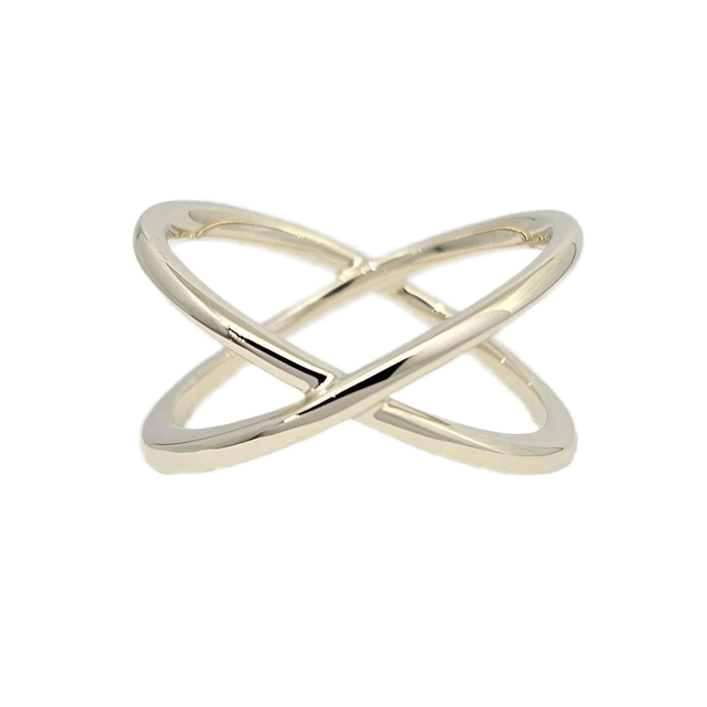 OEM Factory Price Girls Crossover Rings 18K 14K 9K Yellow Gold Plated Wedding Engagement Anniversary Gifts Classic Stylish