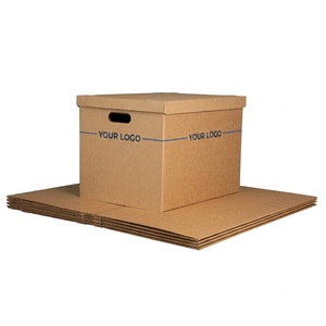 Corrugated Slotted Portable Paper Boxes Premium Eco-Friendly Durable Handheld Gift Craft Cardboard Shipping Packaging <b>Box</b> - Product Image 4