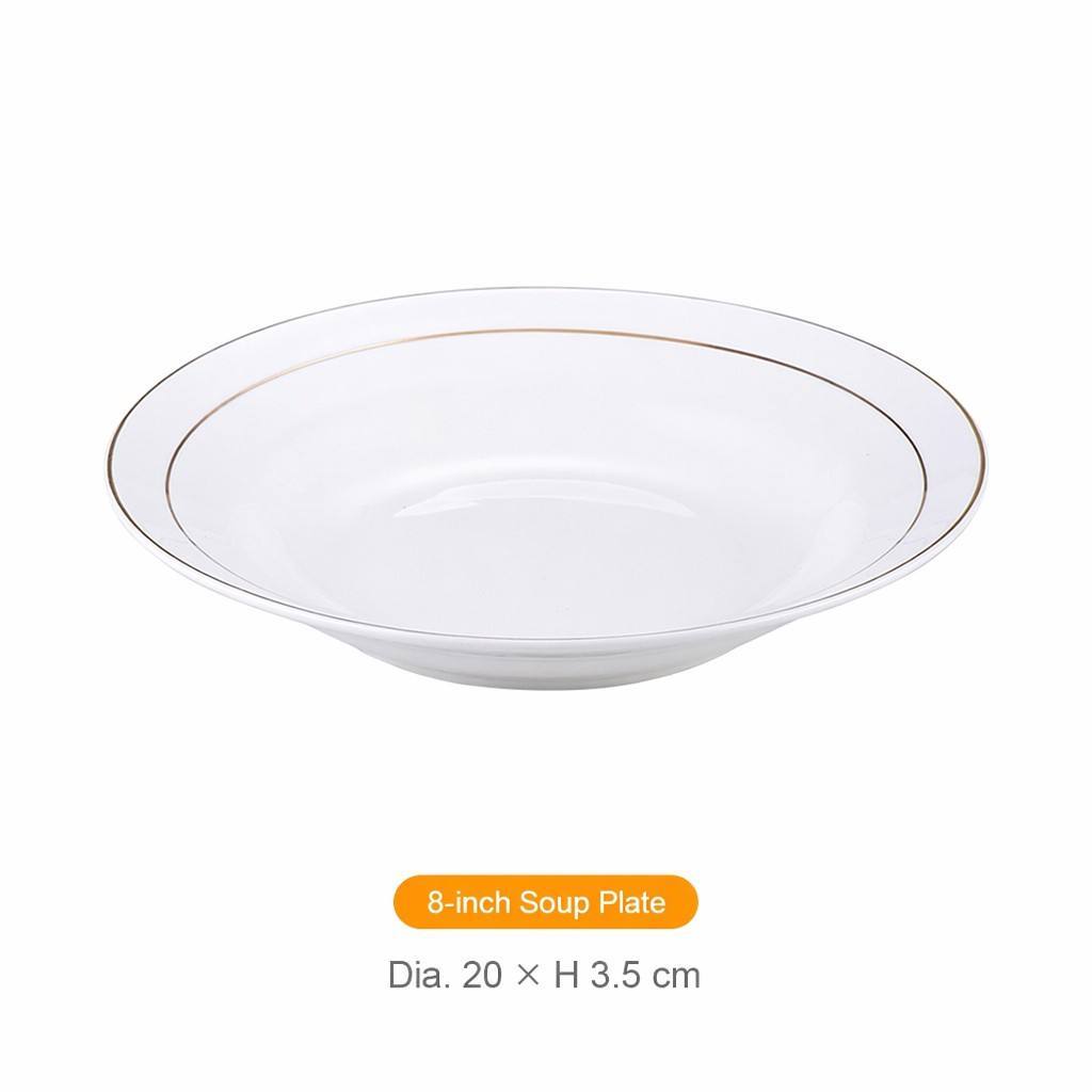 8 inch gold rim deep Plate