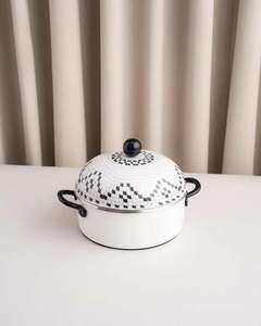 White Powder Modern Elegant Casserole Round Hotpot Ramadan Special Food <b>Warmer</b> Stainless Steel Hot Pot <b>Buffet</b> for Food Serving - Product Image 6