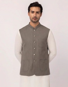 Gilet formel traditionnel ethnique d'été sans manches pour homme, multi-poches, confortable, imperméable, coupe-vent, respirant, 100% coton - Product Image 2