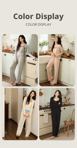 Conjunto de Pijamas Vintage con Estampado Floral Francés para Mujer, Elegante Ropa de Dormir de 3 Piezas, Suave Rayón y Spandex - Product Image 2