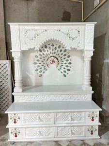 Marble Temple Supplier Marble Temple Exporter Custom Marble Temple Marble Temple India Marble Inlay Work Temple Marble <b>Mandir</b> - Product Image 4