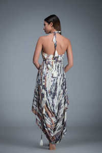 Combinaison bohème tie-dye pour femme, sans manches, maxi, coupe ample, fluide, tenue de plage estivale - Product Image 5