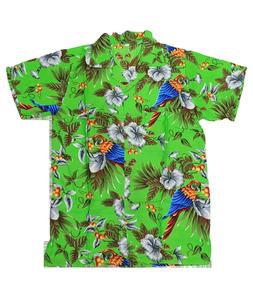 Camisas con estampado de cereza y loro para hombre, camisas de manga corta hawaianas, informales, sueltas, 100% de algodón, nueva moda, a la venta - Product Image 1