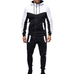 Conjunto Deportivo Urbano para Hombre |   Conjunto Deportivo Slim Fit con Bloques de Color |   Conjunto de Dos Piezas: Chaqueta Bomber Casual con Cierre Completo y Pantalones - Product Image 1