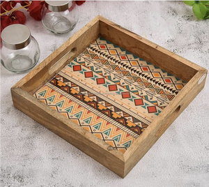 Bandeja Rectangular de Madera Esmaltada Impermeable Hecha a Mano con Color y Tamaño Personalizados para Uso en el Hogar, Restaurantes y Bares - Product Image 1