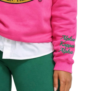 Sudadera Casual de Invierno para Mujer, Forro Polar Chenille, Logotipo Bordado con Letras Griegas en la Parte Delantera, Cuello Redondo Premium - Product Image 4