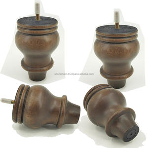 Pata de Sofá Redonda de Madera Maciza Antigua, Pata de Mueble de Madera Torneada con Perno para Cama y Comedor, para Muebles de Hospital Clásicos - Product Image 2