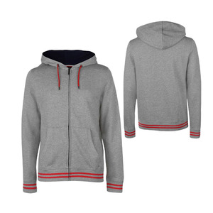 High Quality Custom Logo Men Athletic Zip Up Hoodie Heavyweight Fleece Sweatshirt Contrast Stripes Winter Sportswear <b>Tracksuit</b> - Product Image 1
