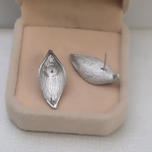 Wenchi S925 Argent Grand Pendentif Feuille d'Arbre Personnalisé, Ensemble d'Épingles d'Oreille, 6-7 Perles, Accessoires DIY, Composants Vides pour la Fabrication de Bijoux - Product Image 4