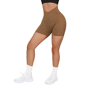 Shorts Deportivos de Yoga para Mujer, Cintura Alta, Transpirables, Ecológicos, de Algodón, con Logotipo Personalizado, Acanalados, Sin Costuras, para Gimnasio y Ciclismo - Product Image 5