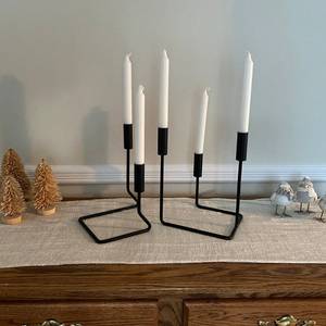 High Demand Black Modern Luxury Handmade Metal <b>Candle</b> Holder Decorative <b>Candle</b> <b>Stick</b> Stand Tabletop Home Decoration - Product Image 1