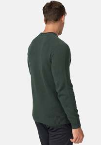 เสื้อไหมพรมคอกลมสีเขียวเข้มสำหรับผู้ชาย ผ้าฝ้าย 100% ทรงปกติ สีพื้น สวมใส่สบายสำหรับฤดูหนาว ซับในอย่างดี น้ำหนัก 370 กรัม ป้องกันขนร่วง - Product Image 6