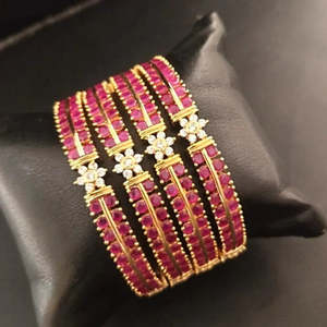 American Diamond Moissanite Bangles in Rose White Yellow Gold - Product Image 1