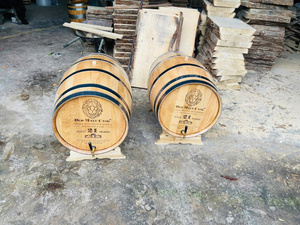 VENTE FLASH Baril en bois Blue Lotus 2025 pour vin Petit baril décoratif pour l'affichage du vin à la maison - Product Image 6