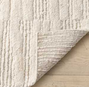 Contemporary Abstract Handmade Wool/Silk Area Rug Soft Neutral Loop Cut Pile Non-Slip <b>PET</b> Friendly Modern Living Room Bedroom - Product Image 5