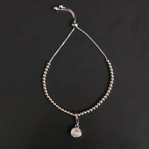 สร้อยข้อมือชาร์มประดับพลอยประจำเดือนเกิด เงินแท้ประดับเพทาย พลอยประจำเดือนเกิดเมษายน ของขวัญสำหรับผู้หญิง - Product Image 1