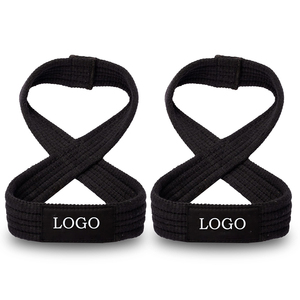 OEM Custom Logo Cotton Weightlifting 8 Figure Straps-Adjustable Lightweight Anti-Slip Figure 8 Design for Gym <b>Strength</b> <b>Training</b> - Product Image 1