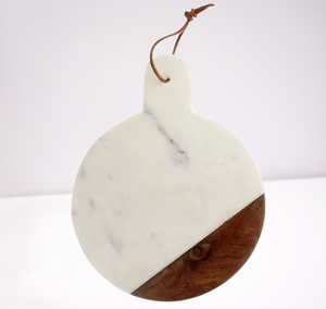 Tabla de Cortar Cuadrada de Mármol y Madera Hecha a Mano, Apta para Lavavajillas, Sostenible y Elegante, Bloque de Cortar para Servir - Product Image 4