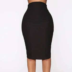 Falda Midi de Punto para Oficina, Talla Grande para Mujer, Diseño Envolvente hasta la Rodilla, Transpirable, con Volantes, para Otoño - Product Image 6