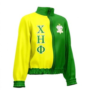 <b>Chi</b> Eta Phi Motorcycle Racing Moto Women's Jacket Greek Paraphernalia Stylish Biker Leather Coat Sorority Apparel - Product Image 5