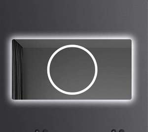 Miroir de maquillage LED horizontal moderne Daystar Trade, miroir rectangulaire éclairé intégré avec rétroéclairage ambiant - Product Image 3