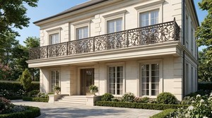 Rampe de balcon décorative en acier inoxydable noir et fer forgé pour villa, appartement, hôtel, complexe hôtelier - Product Image 2