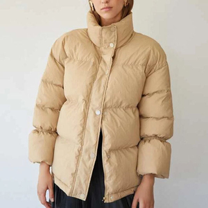 Comfort Soft OEM Serviced <b>Winter</b> Warm Breathable <b>Waterproof</b> Knitted Women's Casual Streetwear Puffer <b>Jacket</b> with Custom Logo - Product Image 2