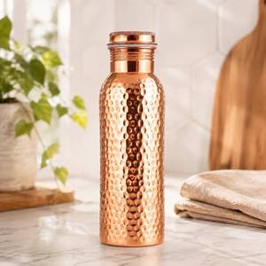 Bouteille d'eau vintage en cuivre martelé, écologique, compatible lave-vaisselle, avec bouchon à vis - Product Image 6