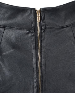 Nueva Llegada Activus Wear Falda Mini en Línea A de Cuero Genuino para Mujer, Elegante y Elástica, Estilo Casual - Product Image 3