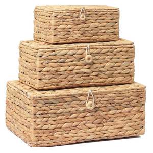 ตะกร้าเก็บผักตบชวาทำด้วยมือขนาดใหญ่ตะกร้าซักผ้าแบบมีมือจับทนทาน - Product Image 3