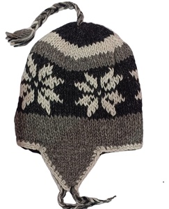 Gorro de Snowboard con orejeras de lana de yak 100% tejido a mano, gorro de esquí de Snowboard nepalí, gorro de lana con forro Polar, gorro de Sherpa - Product Image 3