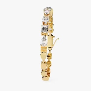 Customizable IGI Certified Moissanite Diamond Tennis Chain <b>Bracelet</b> in 10k/14k/18k <b>Solid</b> Gold with Four Prongs - Product Image 3