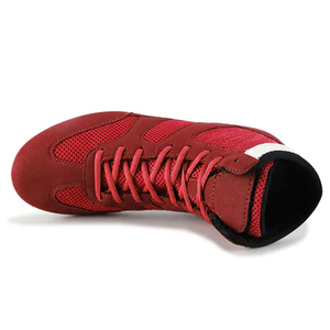 Chaussures d'entraînement de boxe et de lutte professionnelles, respirantes, antidérapantes, pour hommes, logo personnalisé imprimé et brodé, cuir véritable, toutes saisons - Product Image 3
