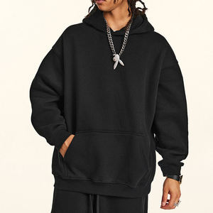 Sweat à capuche unisexe 100 % coton molletonné, coupe oversize, respirant, séchage rapide, avec poches, imprimé numérique, teint uni - Product Image 6