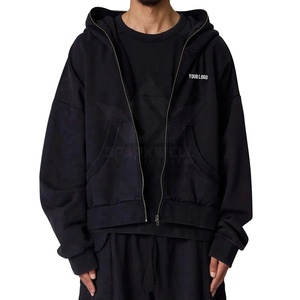 Sudadera con Capucha Unisex, Cierre de Cremallera, Color Sólido, Informal, Corte Regular, Tejido de Algodón y Fibra de Bambú, Resistente al Viento, para Otoño - Product Image 4