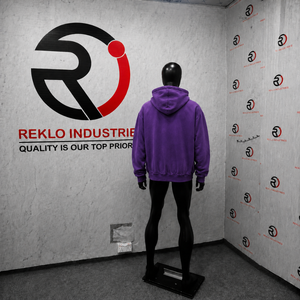 Sudadera con capucha morada extragrande con cremallera completa, textura grabada, estilo urbano, mangas desgastadas, casual, en oferta - Product Image 4