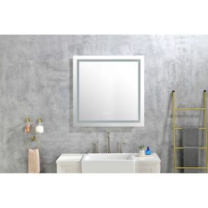 Specchio LED Intelligente da Bagno 36x36 Pollici, Montaggio a Parete con Illuminazione Frontale e Posteriore, Antiappannamento, Funzioni Smart con Memoria - Product Image 3