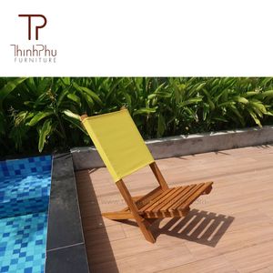 Chaise de plage portable légère en bois de pin massif, imperméable, design contemporain, utilisation en extérieur - Product Image 2