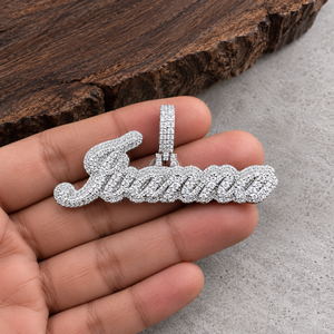 Colgante de Letra Personalizado con Incrustaciones de Moissanita, Plata de Ley, Estilo Hip Hop, Venta al por Mayor - Product Image 3