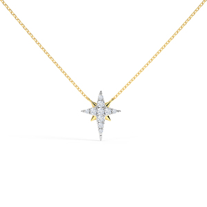 Collar con Colgante de Diamante en Forma de Estrella de Cuatro Puntas - Product Image 1