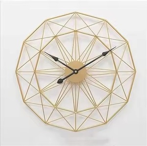 Modern Abstract Geometric Wall Clock Quartz Analog Metal Minimalist Design Black White Gold Living Room Decor Hanging Clock - Product Image 6