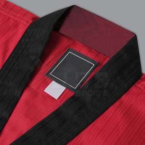 Soft Durable Men Taekwondo Uniform Front Breathable Lightweight Polyester/Cotton Martial Arts Outfit Suitable for Beginners - Product Image 3