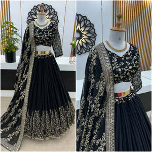 ชุดเลเฮนกาโชลีงานปาร์ตี้สวยงามสำหรับผู้หญิง พร้อมงานปักเลื่อม - Product Image 2