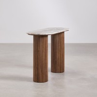 Table console Vandana Terra Ultra 110x45 cm en marbre et bois de manguier